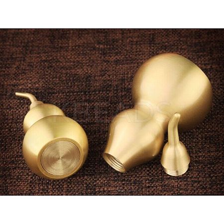 Brass Hollow Tilted Head Gourd Statue Ornament DJEW-PW0018-03C-1