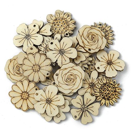 100 Pcs Wood Pendants X1-WOOD-G020-10-1