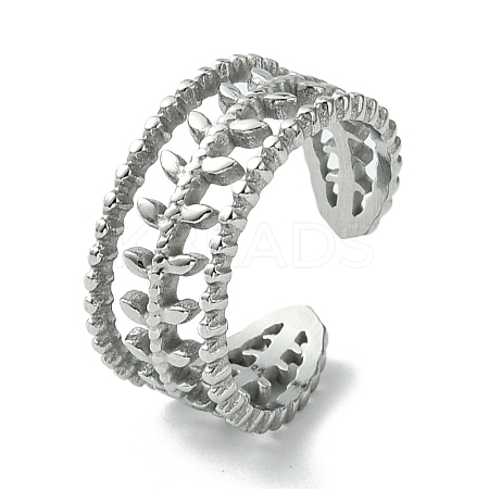 Non-Tarnish 304 Stainless Steel Open Cuff Ring LS-RJEW-L110-045P-1