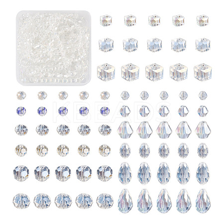 15 Strands 15 Styles Transparent Electroplate Glass Beads Strands EGLA-TA0001-13-1