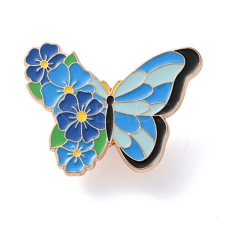 Butterfly & Flower Enamel Pins JEWB-I054-02KCG-01-1