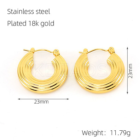 201 Stainless Steel Stripe Hoop Earrings for Women FS-WG1CC8F-01-1
