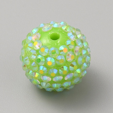Chunky Resin Rhinestone Bubblegum Ball Beads RESI-CJC0025-02C-1