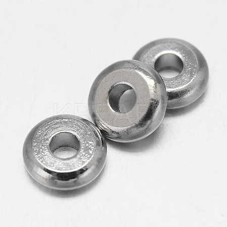 Flat Round Brass Spacer Beads KK-L106C-01P-1
