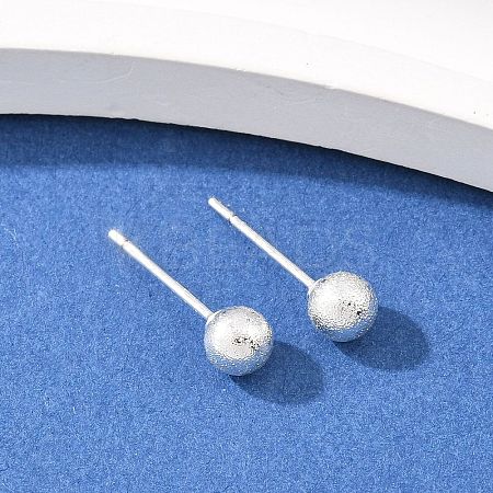 Brass Round Stud Earrings EJEW-C171-01C-S-1