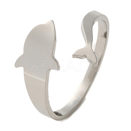 Non-Tarnish 304 Stainless Steel Open Cuff Rings RJEW-K262-01A-P-1