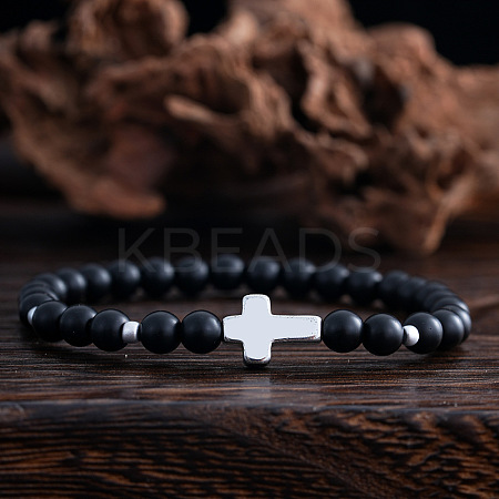 Glass Round Beads Stretch Bracelets RR0079-1