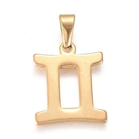 Golden Plated 304 Stainless Steel Pendants X-STAS-L210-06K-G-1