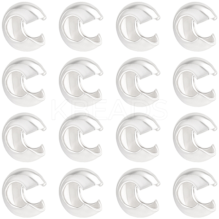 20Pcs 925 Sterling Silver Crimp Bead Cover STER-BBC0009-49-1