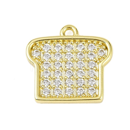 Brass Micro Pave Clear Cubic Zirconia Charms LS-KK-L238-18G-1