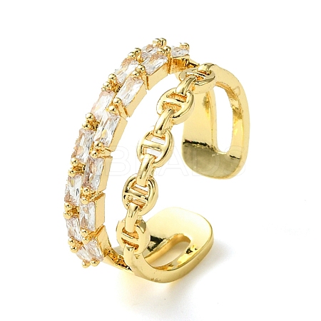 Brass Micro Pave Cubic Zirconia Ring RJEW-Z033-06G-1
