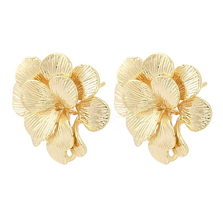 Brass Stud Earring Findings KK-Z099-05G-04-1