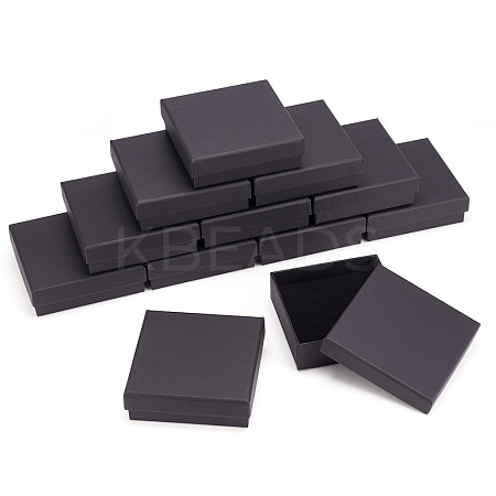18Pcs Kraft Cotton Filled Cardboard Paper Jewelry Set Boxes CBOX-TA0001-11-1