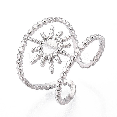 304 Stainless Steel Cuff Rings Components STAS-N113-01P-1