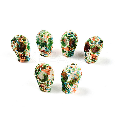 Spray Painted Resin Beads Strands RESI-N041-01C-1