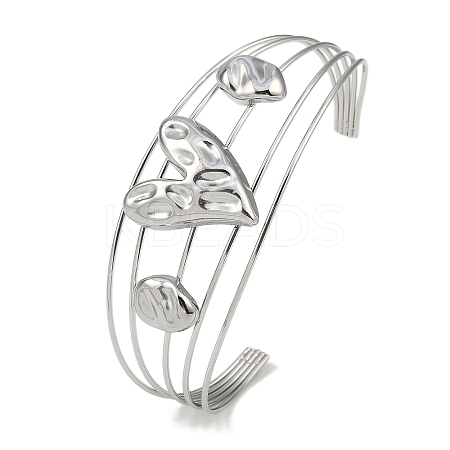 Non-Tarnish 304 Stainless Steel Hollow Open Cuff Bangles BJEW-Q348-03P-08-1