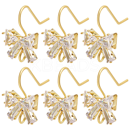 20Pcs Brass Micro Pave Clear Cubic Zirconia Earring Hooks ZIRC-BBC0002-59G-1