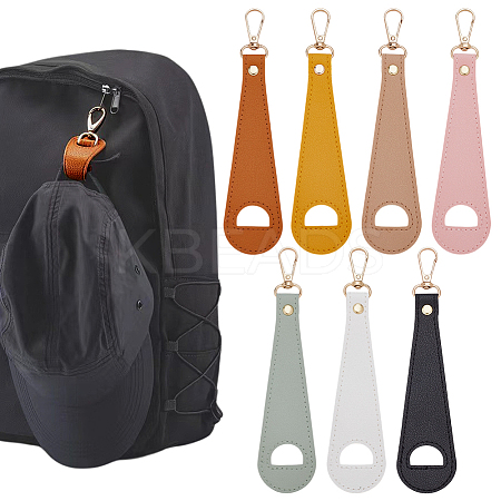 7Pcs 7 Colors PU Leather Hat Clip AJEW-AR0004-86-1