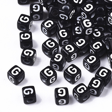Opaque Acrylic Beads X-SACR-N002-01G-1