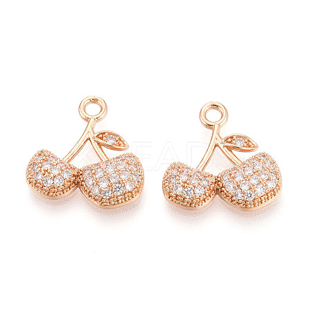 Brass Micro Pave Cubic Zirconia Pendants KK-T074-73KCG-1