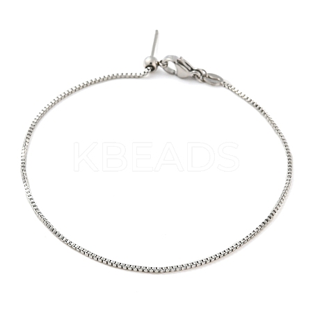 Non-Tarnish 304 Stainless Steel Add a Bead Adjustable Box Chains Bracelets for Women BJEW-M307-01A-P-1