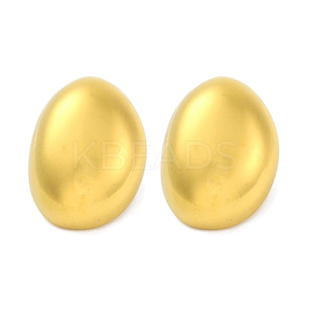 Ion Plating(IP) 304 Stainless Steel Oval Stud Earrings EJEW-D281-04G-1