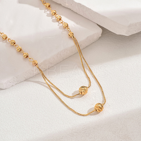 Fashionable Brass Round Pendant Necklaces for Women IF1859-5-1