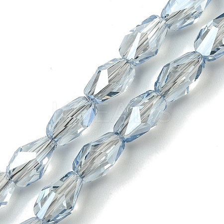 Transparent Electroplate Glass Beads Strands X-GLAA-K064-03B-PL02-1