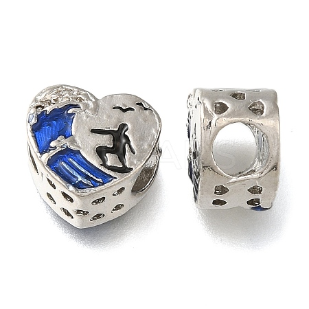 Rack Plating Alloy Enamel European Beads X-PALLOY-A009-24P-1