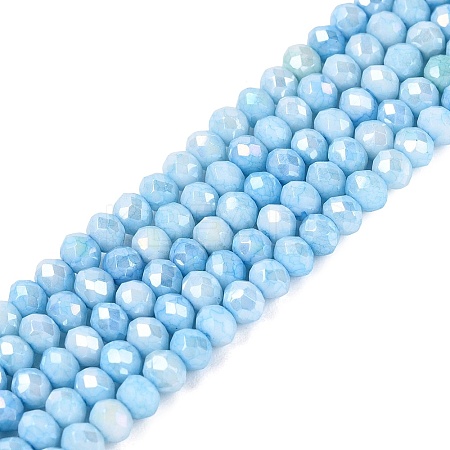 Anti-Tarnish Electroplate Rondelle Glass Beads Strands EGLA-T021-3mm-17-05-1
