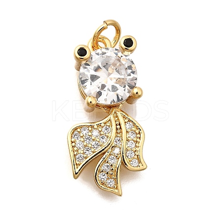 Brass Micro Pave Cubic Zirconia Pendants KK-Z125-07G-1
