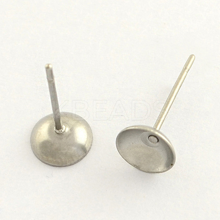 Tarnish Resistant 304 Stainless Steel Post Stud Earring Findings X-STAS-R063-49-1
