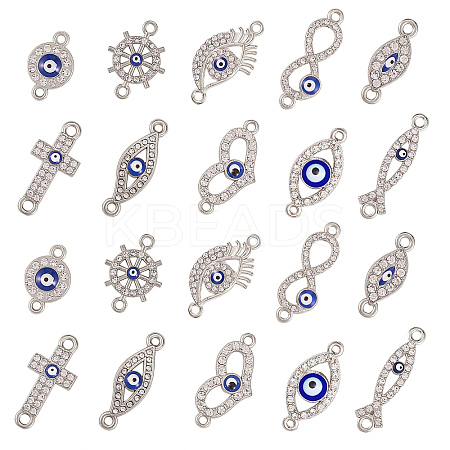 50Pcs 10 Style Alloy Links PALLOY-CJ0001-167-1
