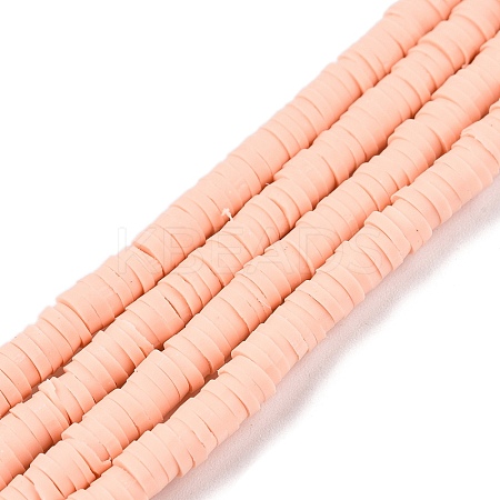 Flat Round Handmade Polymer Clay Bead Spacers X-CLAY-R067-4.0mm-13-1
