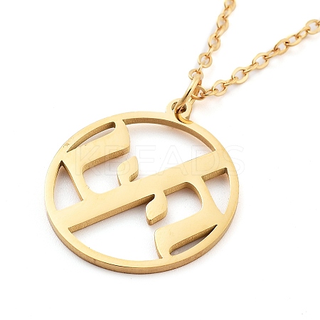 304 Stainless Steel Pendant Necklaces LS-NJEW-P306-01G-1