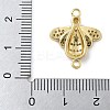 Rack Plating Brass Micro Pave Clear Cubic Zirconia Bee Connector Charms KK-A234-072G-3