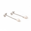 304 Stainless Steel Ball Chain Stud Earrings EJEW-C017-01P-1