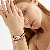 Natural Cowrie Shell & Tree & Turtle & Wave Link Bracelets Set BJEW-SW00030-3