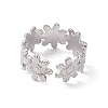 Non-Tarnish 304 Stainless Steel Ring Flower Wrap Open Cuff Ring for Women LS-RJEW-C045-17P-3