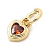 Brass Cubic Zirconia Charms KK-G554-02C-04-2