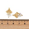 Brass Clear Cubic Zirconia Rhombus Tree of Life Connector Charms KK-B137-17G-3