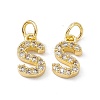 Real 18K Gold Plated Brass Micro Pave Clear Cubic Zirconia Charms KK-E068-VB452-S-2