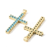 Brass Micro Pave Sky Blue Cubic Zirconia Pendants CU-CBA9CBD-01G-2