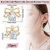 12pcs Clear Cubic Zirconia Charms KK-BBC0013-85-2