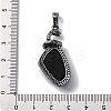 Natural Obsidian Pendants G-K338-42AS-01-3
