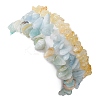 3Pcs 3 Styles Natural Citrine & Flower Amazonite & Aquamarine Aventurine Chips Stretch Bracelets Sets BJEW-JB11076-05-5