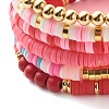 Handmade Polymer Clay Heishi Beads Stretch Bracelets Set BJEW-JB07397-4