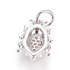 Brass Micro Pave Cubic Zirconia Pendants ZIRC-G166-05P-2