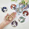 7 Chakra Copper Wired Wrapped Natural Mixed Gemstone Chip Big Pendants PALLOY-AB00196-3