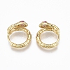 Brass Micro Pave Clear Cubic Zirconia Huggie Hoop Earrings EJEW-R114-007C-NF-2